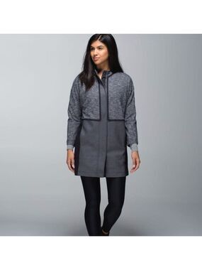 Lululemon Cocoon Car Coat Black Coco Pique XS